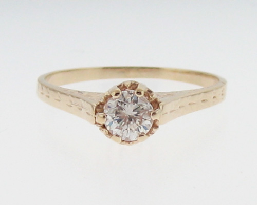 Vintage Estate 1/3ctGenuine Diamond Solid 14k Gold Ring  